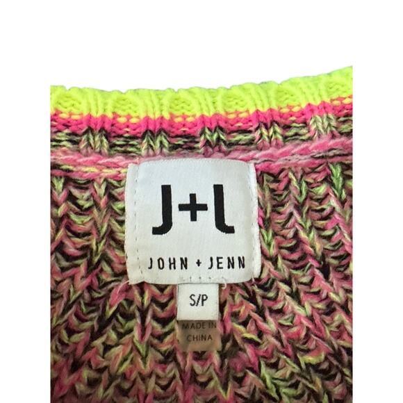 John + Jenn Neon Marble Knit Cropped Sweater Size Small - Picture 4 of 5